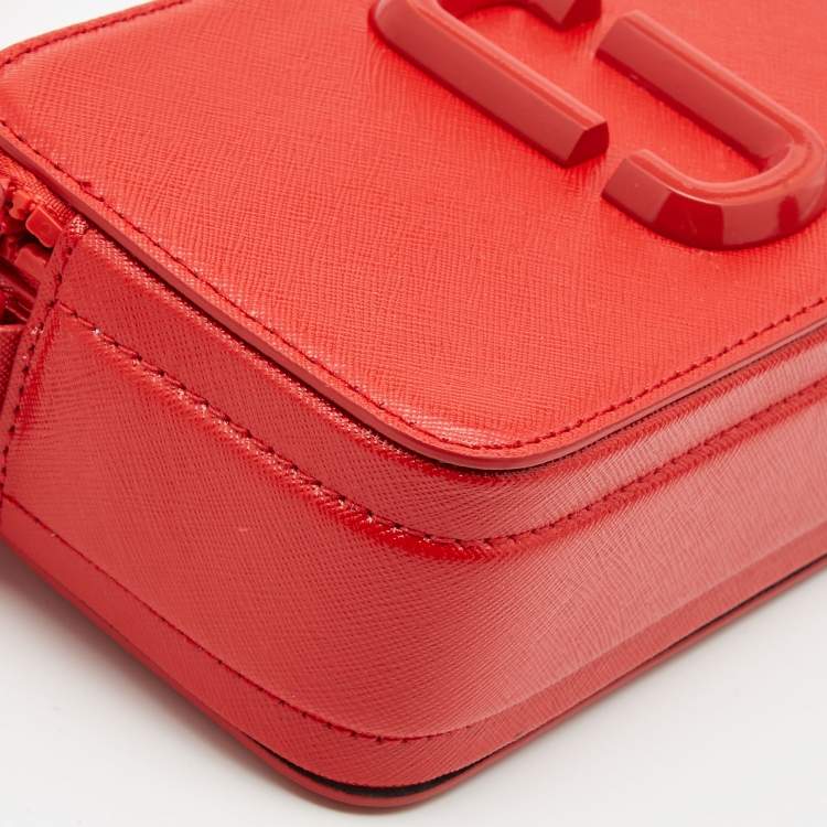 Pre Owned Marc Jacobs Red Glossy Leather Snapshot Camera Crossbody Bag