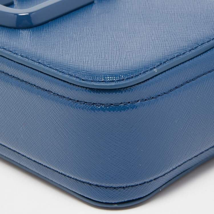 مملوكة مسبقًا Marc Jacobs Blue Leather Snapshot Camera Crossbody Bag