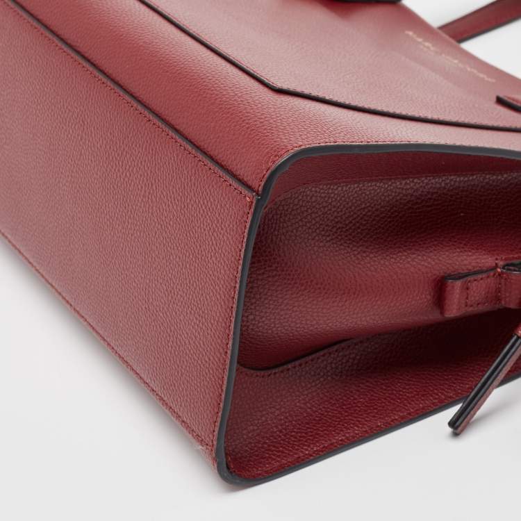 Pre Owned Marc Jacobs Burgundy Leather Work Tote