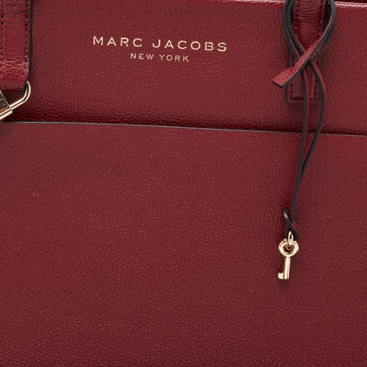 Pre Owned Marc Jacobs Burgundy Leather Work Tote