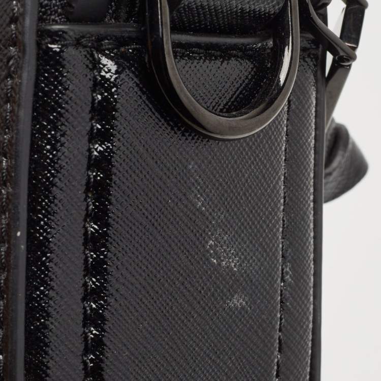 Pre Owned Marc Jacobs Black Patent Leather Snapshot Camera Crossbody Bag