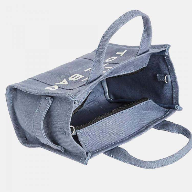Pre Owned Marc Jacobs Blue Shadow Canvas Women's The Small Tote Bag