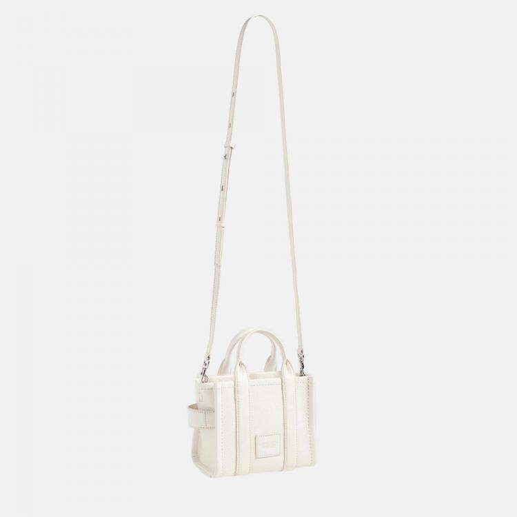 Pre Owned Marc Jacobs White Leather Women's The Mini Tote Bag