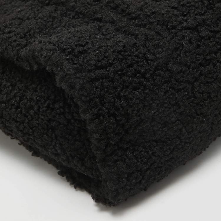 Pre Owned Marc Jacobs Black Faux Fur Medium The Tote Bag