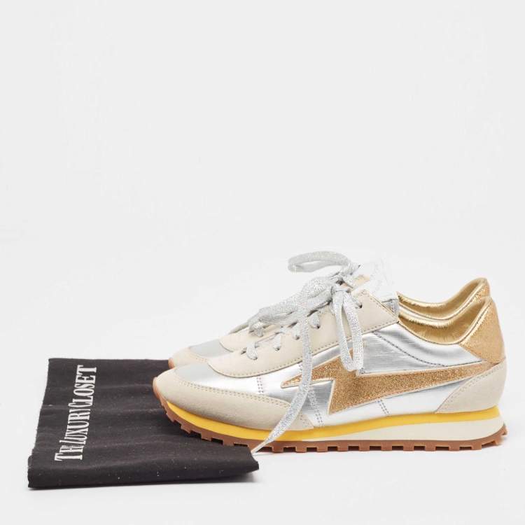 Pre Owned Marc Jacobs Two Tone Suede and Leather Lace Up  Sneakers Size 36
