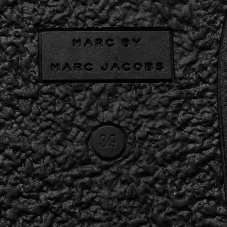 Pre Owned Marc by Marc Jacobs Black Leather Lace Up Knee Length Boots Size 39