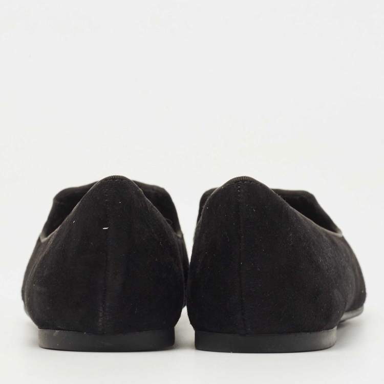 Pre Owned Marc by Marc Jacobs Black/White Suede and Leather Cat Ballet Flats Size 36