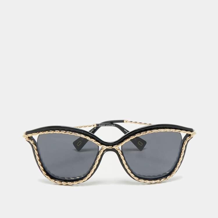 Pre Owned  Marc Jacobs Black/Gold Marc 160/S Cat Eye Sunglasses