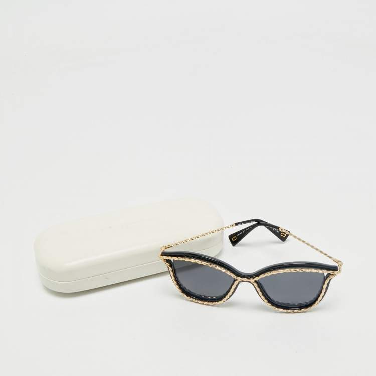 Pre Owned  Marc Jacobs Black/Gold Marc 160/S Cat Eye Sunglasses
