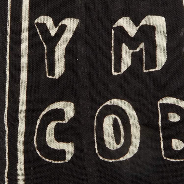 Pre Owned Marc Jacobs Black/White Print Logo Silk Scarf