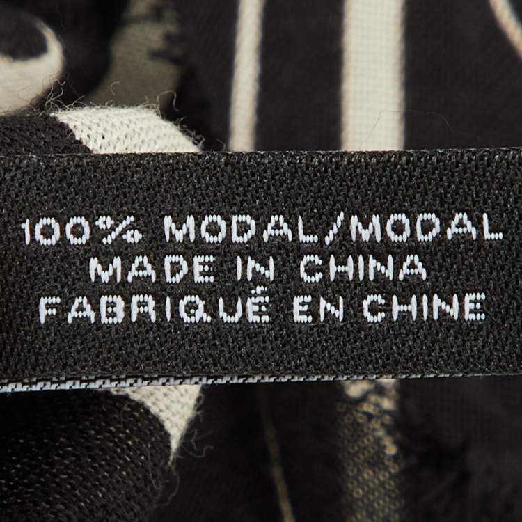 Pre Owned Marc Jacobs Black/White Print Logo Silk Scarf