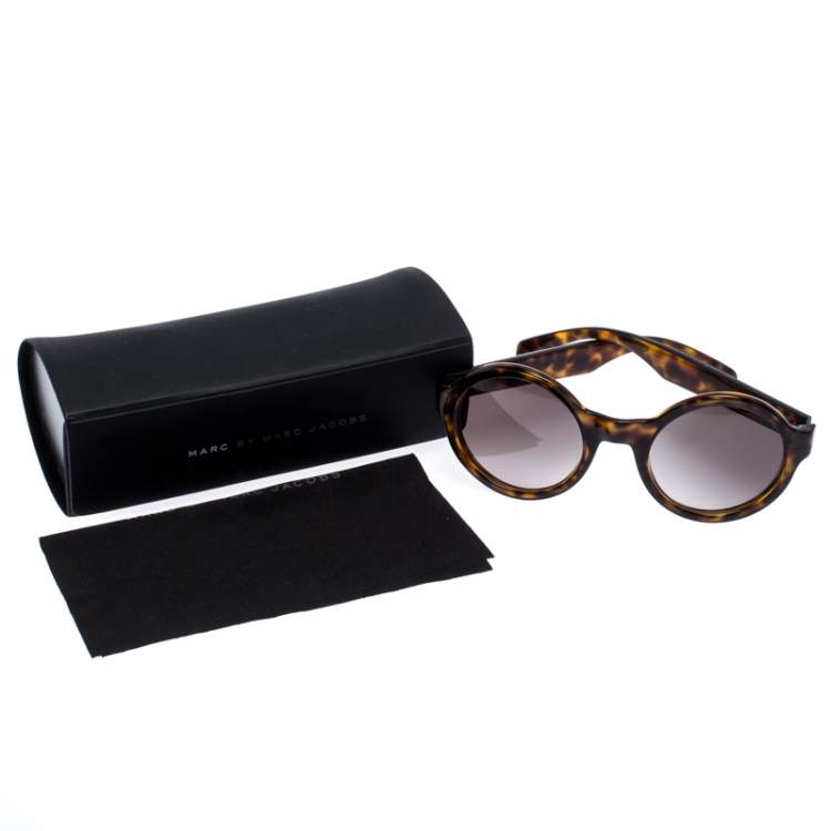 Pre Owned Marc by Marc Jacobs Brown Tortoise V08HA Round Sunglasses