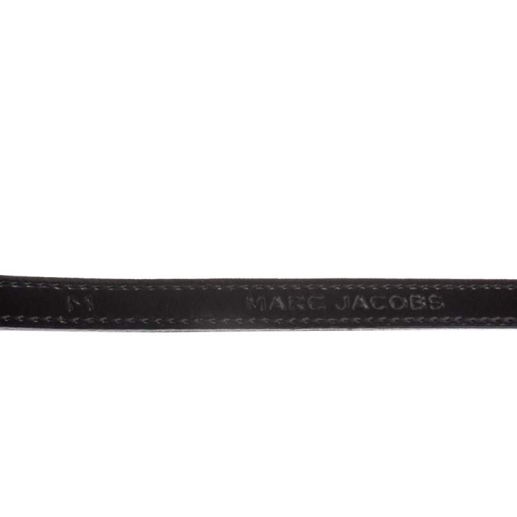 Pre Owned Marc Jacobs Black/Purple Suede and Patent Leather Bow Belt 90CM