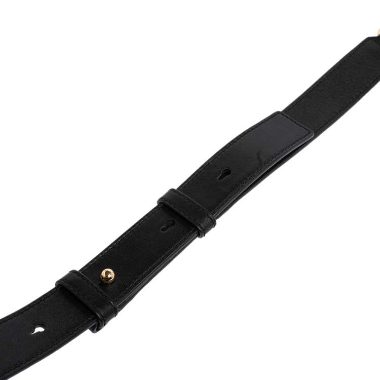 Pre Owned Marc Jacobs Black Monogram Embossed Leather Shoulder Strap