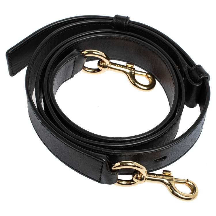 Pre Owned Marc Jacobs Black Monogram Embossed Leather Shoulder Strap