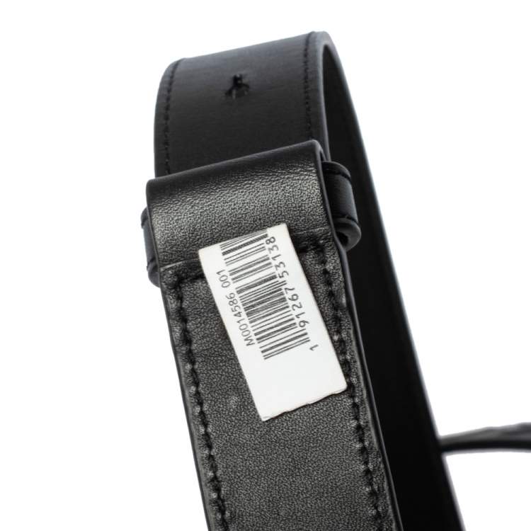 Pre Owned Marc Jacobs Black Monogram Embossed Leather Shoulder Strap