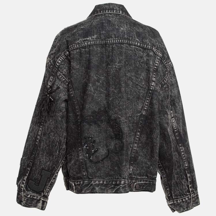 ジャケット Marc Jacobs Washed Denim Jacket With Worn Details Marc Jacobs Crystal Denim Oversized Trucker Jacket | Neiman