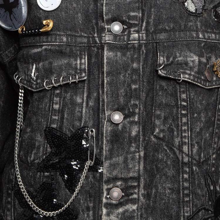 Pre Owned Marc Jacobs Embellished Denim Oversized Jacket XS/S
