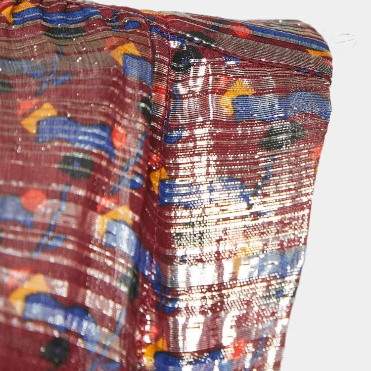 Pre Owned Marc Jacobs Metallic Printed Silk Lurex Sleeveless Mini Dress S