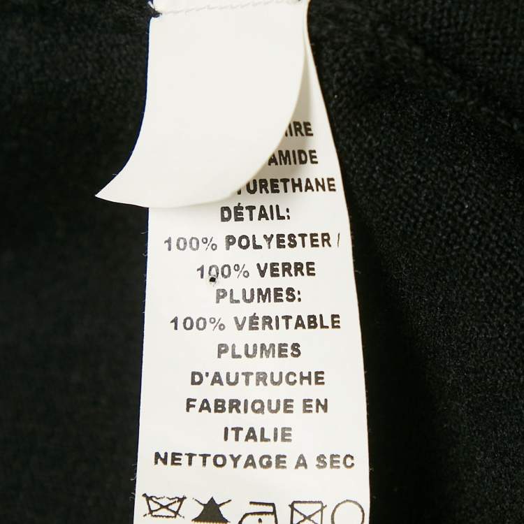 Pre Owned Marc Jacob Black Embellished Ostrich Feather Trim Cashmere Cardigan M