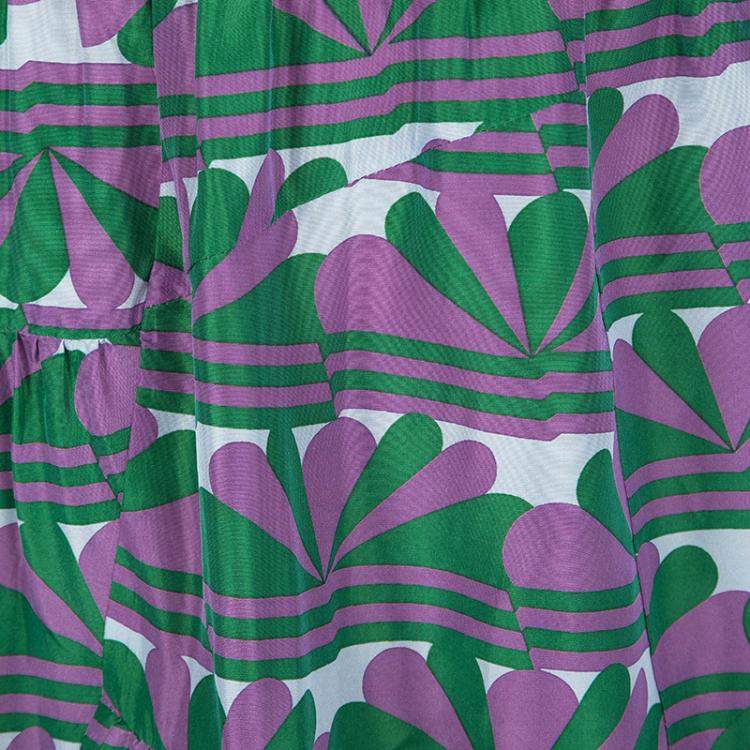 Pre Owned Marc Jacobs Multicolor Printed Ruffle Bottom Layered Skirt XS