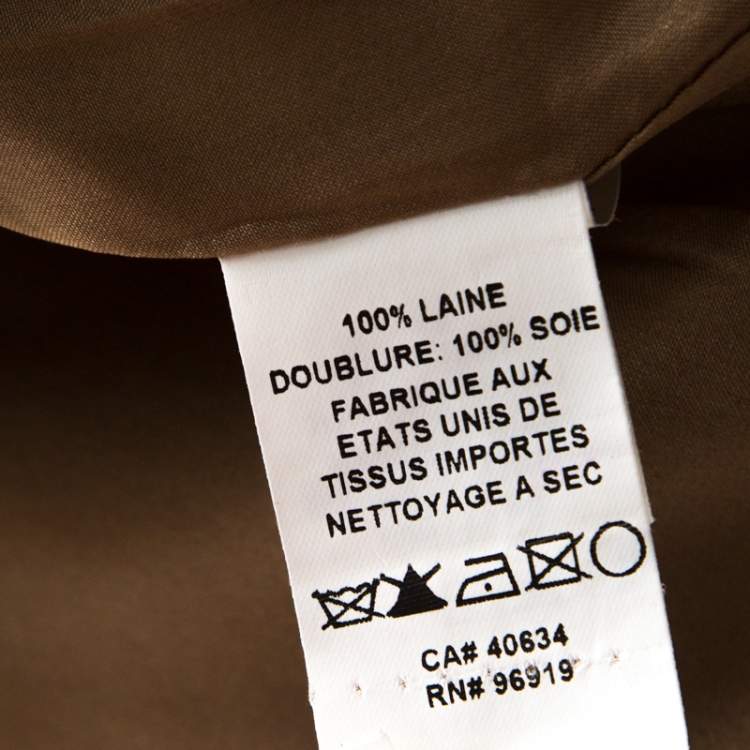 Pre Owned Marc Jacobs Brown Wool Crepe Wave Insert Fitted Pants S