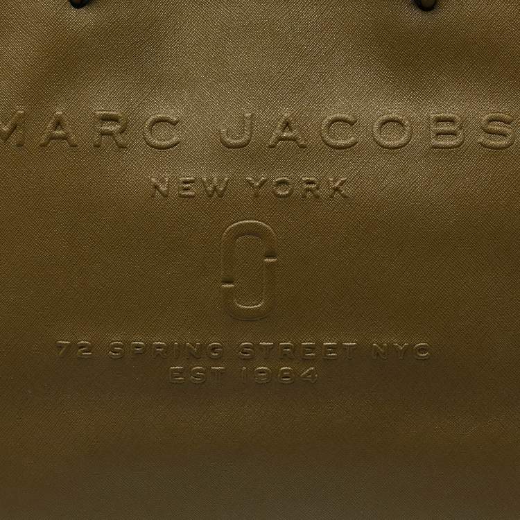 Pre Owned Marc Jacobs Green Leather East West Shopper Tote