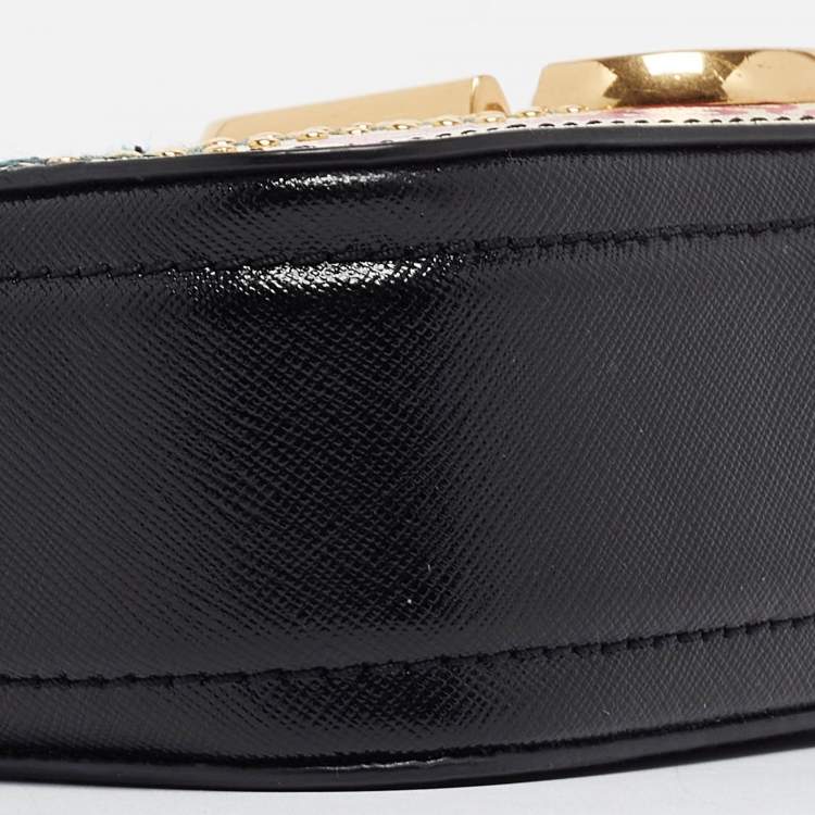Pre Owned Marc Jacobs x Kaia Gerber Multicolor Patent Leather Mixed Media Snapshot Crossbody Bag