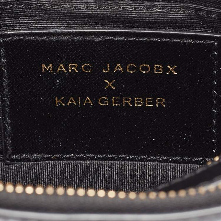 Pre Owned Marc Jacobs x Kaia Gerber Multicolor Patent Leather Mixed Media Snapshot Crossbody Bag