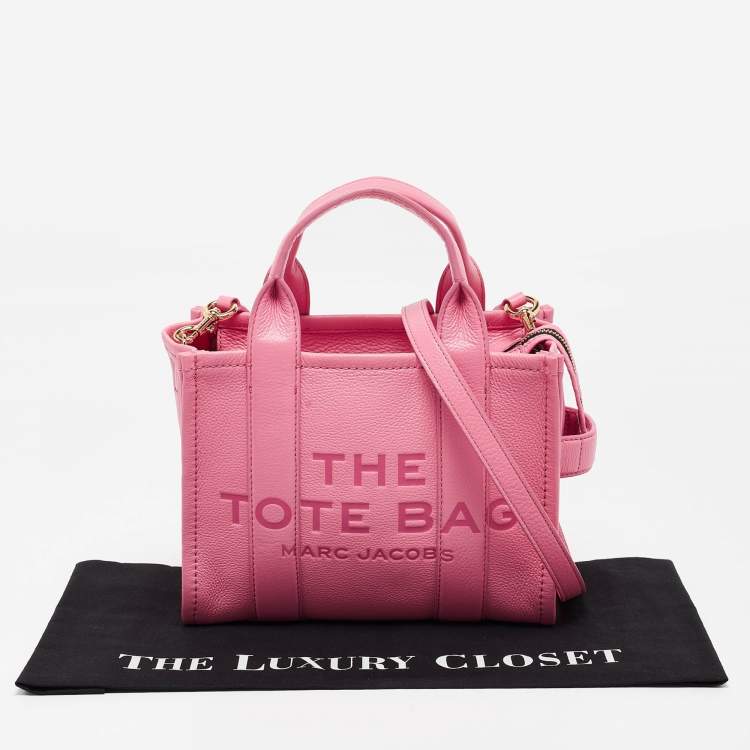 Pre Owned Marc Jacobs Pink Leather Small The Tote Bag
