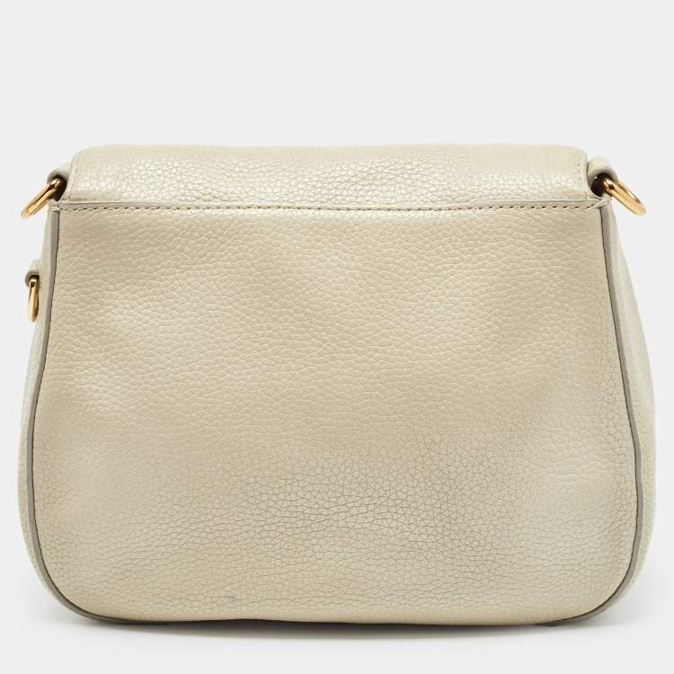 Pre Owned Marc Jacobs Light Beige Leather Recruit Nomad Saddle Shoulder Bag