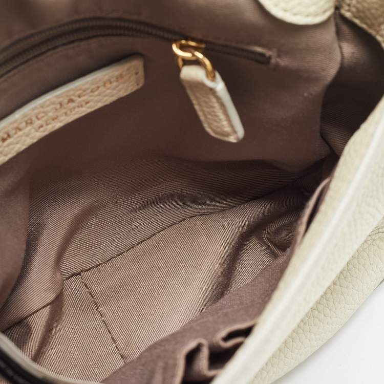 Pre Owned Marc Jacobs Light Beige Leather Recruit Nomad Saddle Shoulder Bag