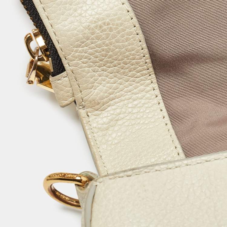 Pre Owned Marc Jacobs Light Beige Leather Recruit Nomad Saddle Shoulder Bag