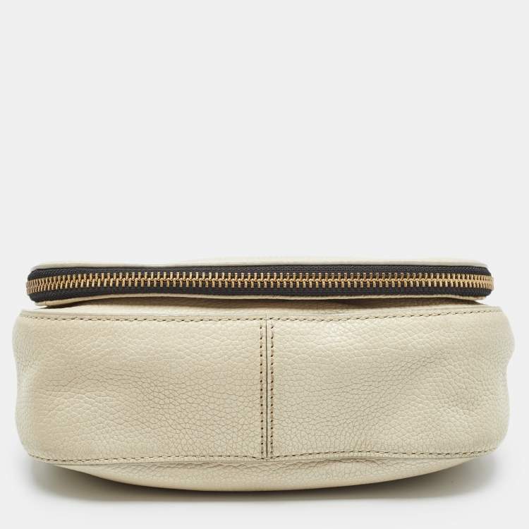 Pre Owned Marc Jacobs Light Beige Leather Recruit Nomad Saddle Shoulder Bag
