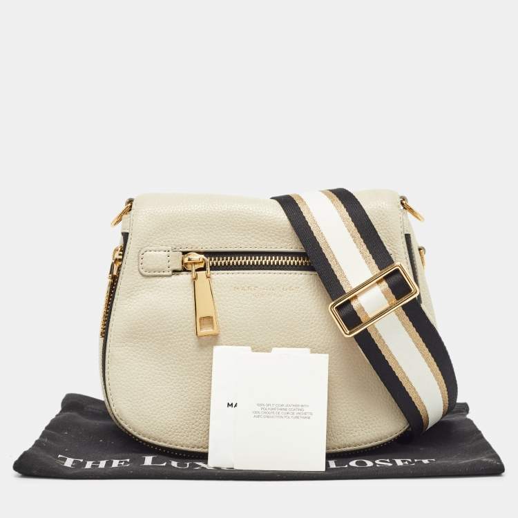 Pre Owned Marc Jacobs Light Beige Leather Recruit Nomad Saddle Shoulder Bag