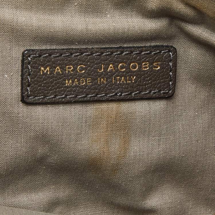 Pre Owned Marc Jacobs Beige/Grey Leather Foldover Shoulder Bag