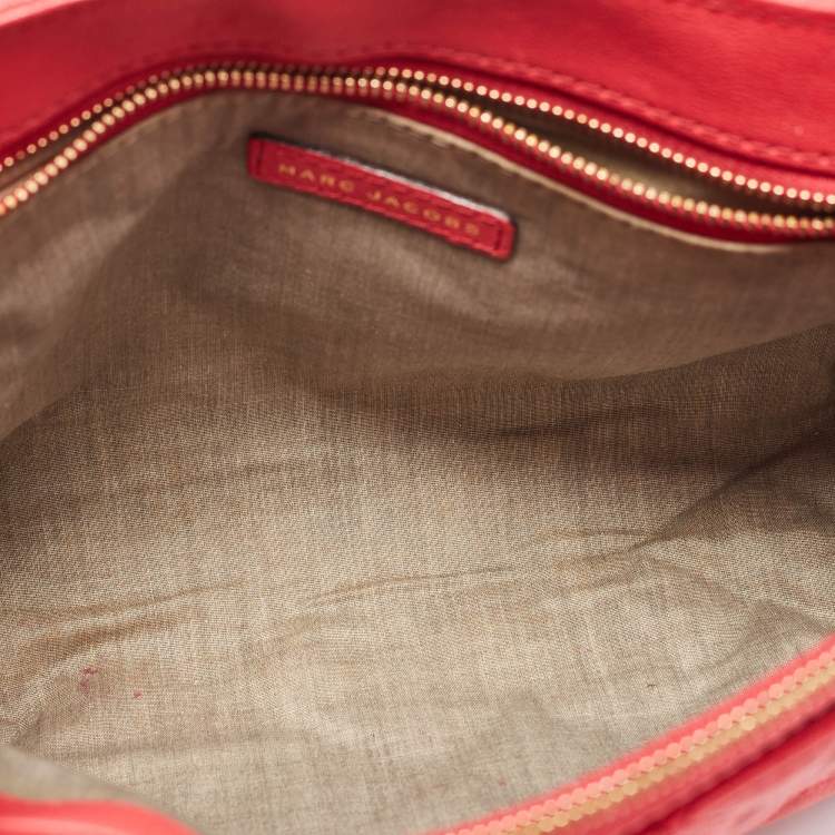 Pre Owned Marc Jacobs Red Quilted Leather Large Single Flap Shoulder Bag