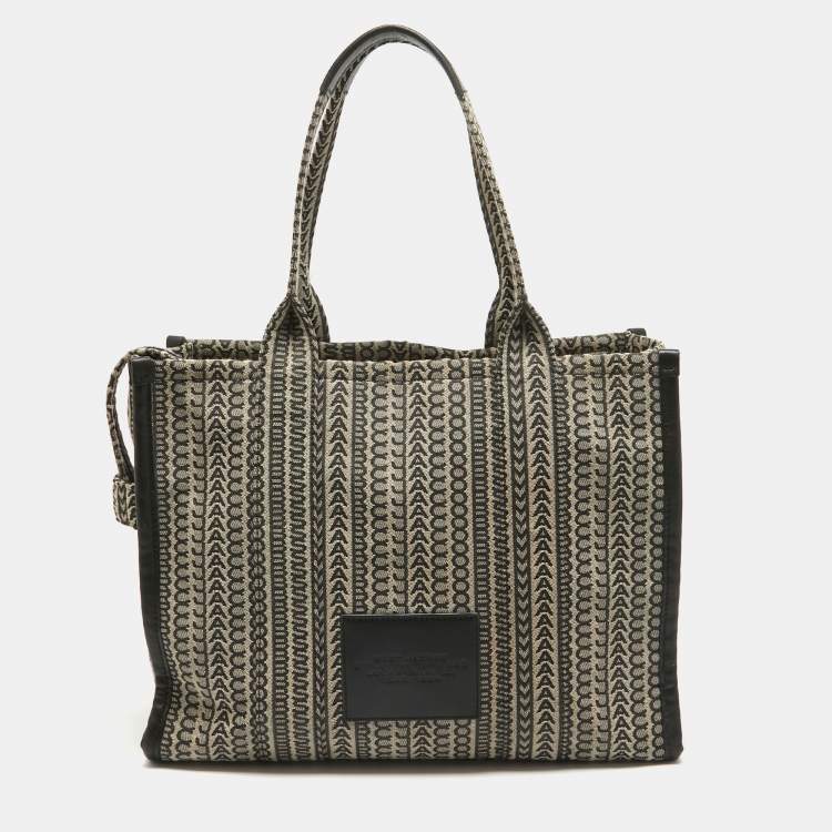 Pre Owned Marc Jacobs Beige Jacquard Canvas Large The Tote Bag