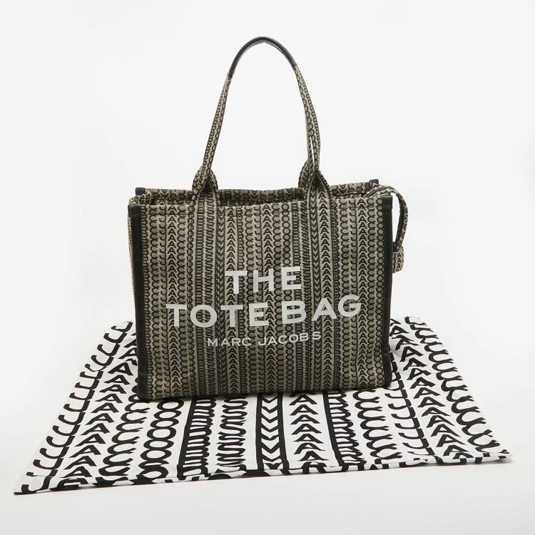 Pre Owned Marc Jacobs Beige Jacquard Canvas Large The Tote Bag