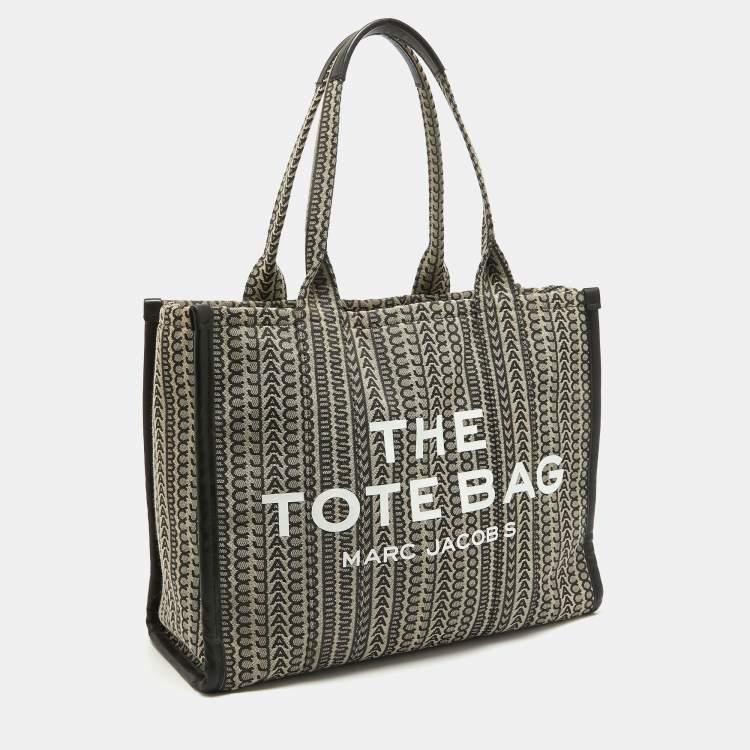 Pre Owned Marc Jacobs Beige Jacquard Canvas Large The Tote Bag
