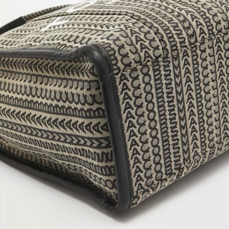 Pre Owned Marc Jacobs Beige Jacquard Canvas Large The Tote Bag