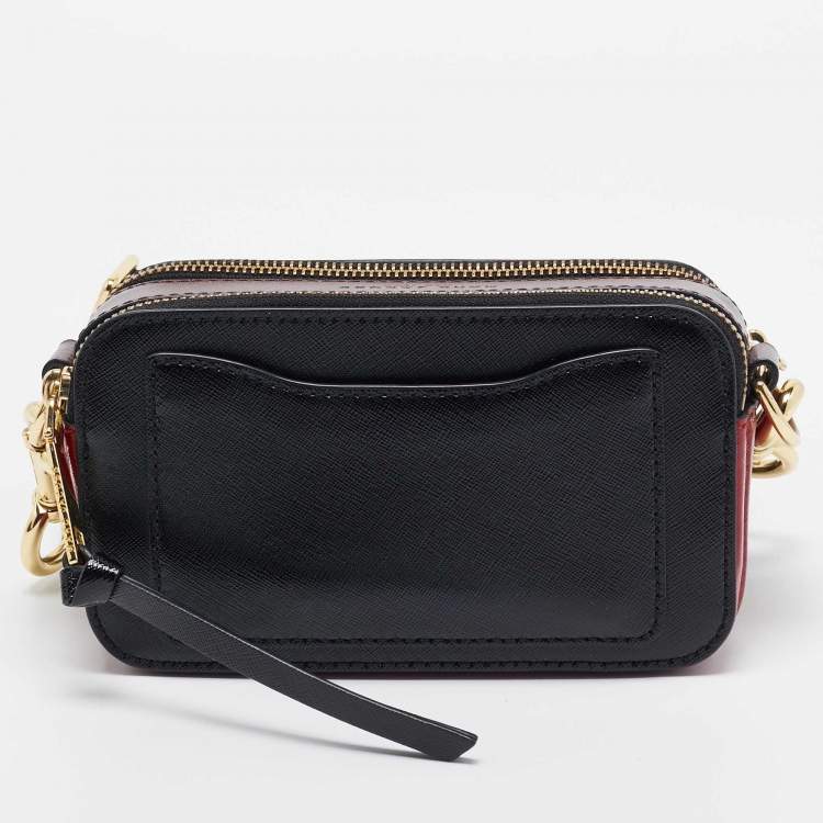 Pre Owned Marc Jacobs Black/Red Patent Leather Snapshot Camera Crossbody Bag