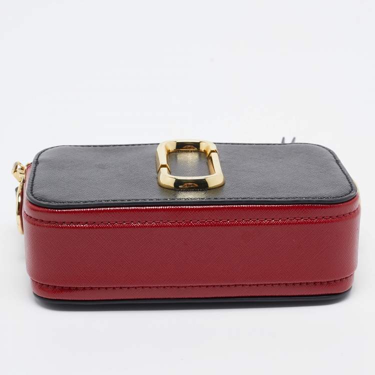Pre Owned Marc Jacobs Black/Red Patent Leather Snapshot Camera Crossbody Bag