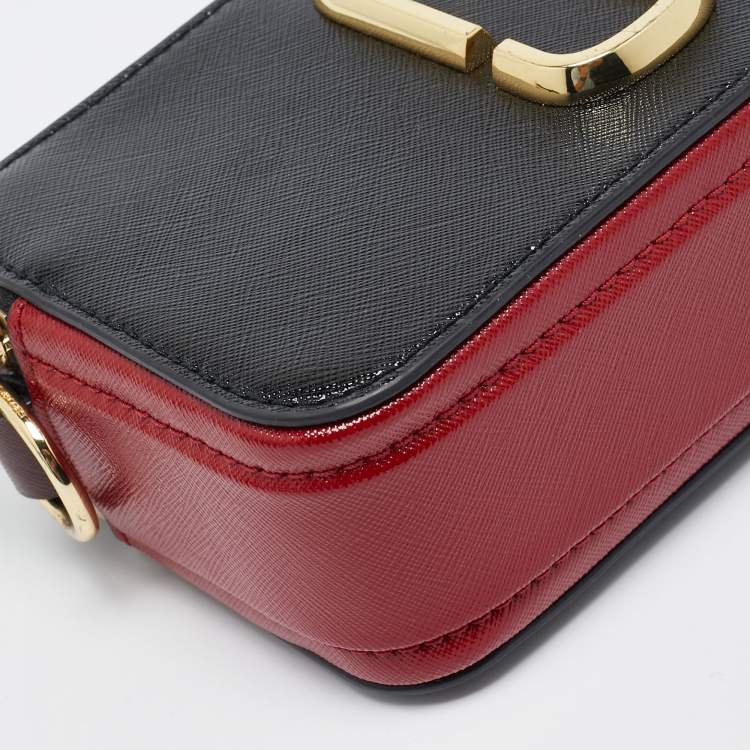 Pre Owned Marc Jacobs Black/Red Patent Leather Snapshot Camera Crossbody Bag