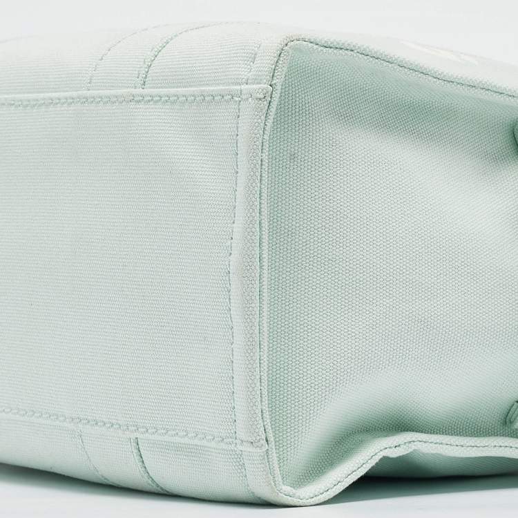 Pre Owned Marc Jacobs Mint Green/Black Canvas Medium The Tote Bag 