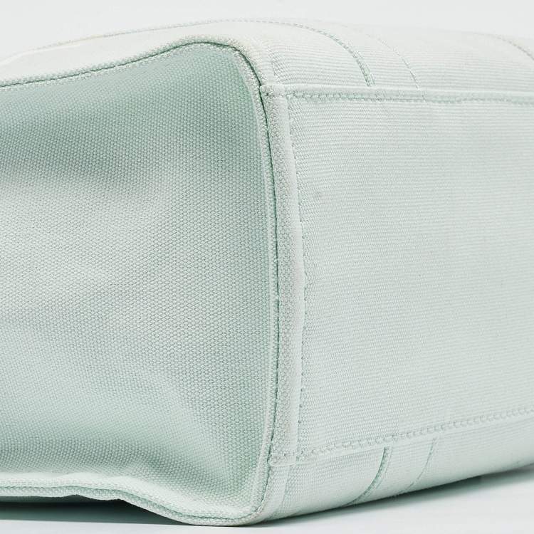 Pre Owned Marc Jacobs Mint Green/Black Canvas Medium The Tote Bag 