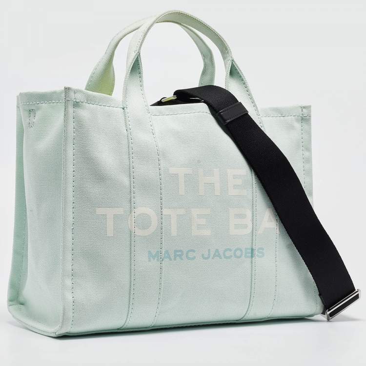 Pre Owned Marc Jacobs Mint Green/Black Canvas Medium The Tote Bag 