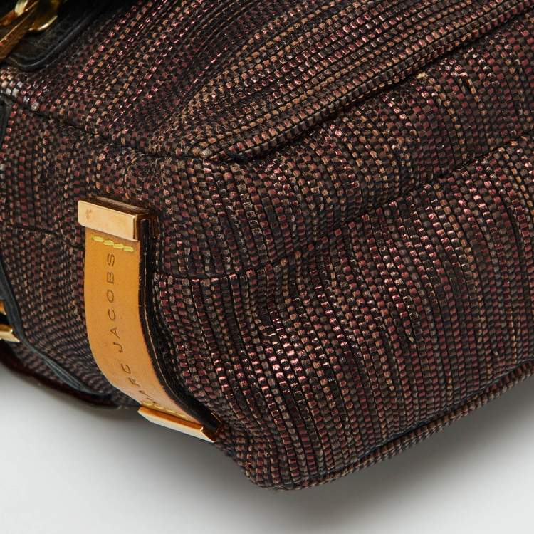Pre Owned Marc Jacobs Multicolor Python, Leather and Canvas Shoulder Bag