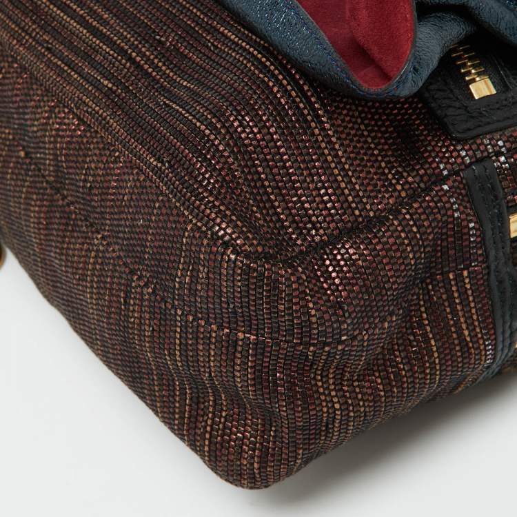 Pre Owned Marc Jacobs Multicolor Python, Leather and Canvas Shoulder Bag