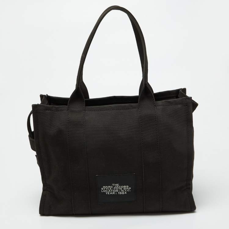 Pre Owned Marc Jacobs Black Canvas Large The Tote Bag